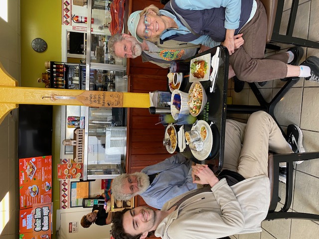 Eric and family at a Guatemalan restaurant